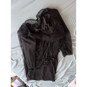 Patra Size 12 Black Evening Dress With Beads